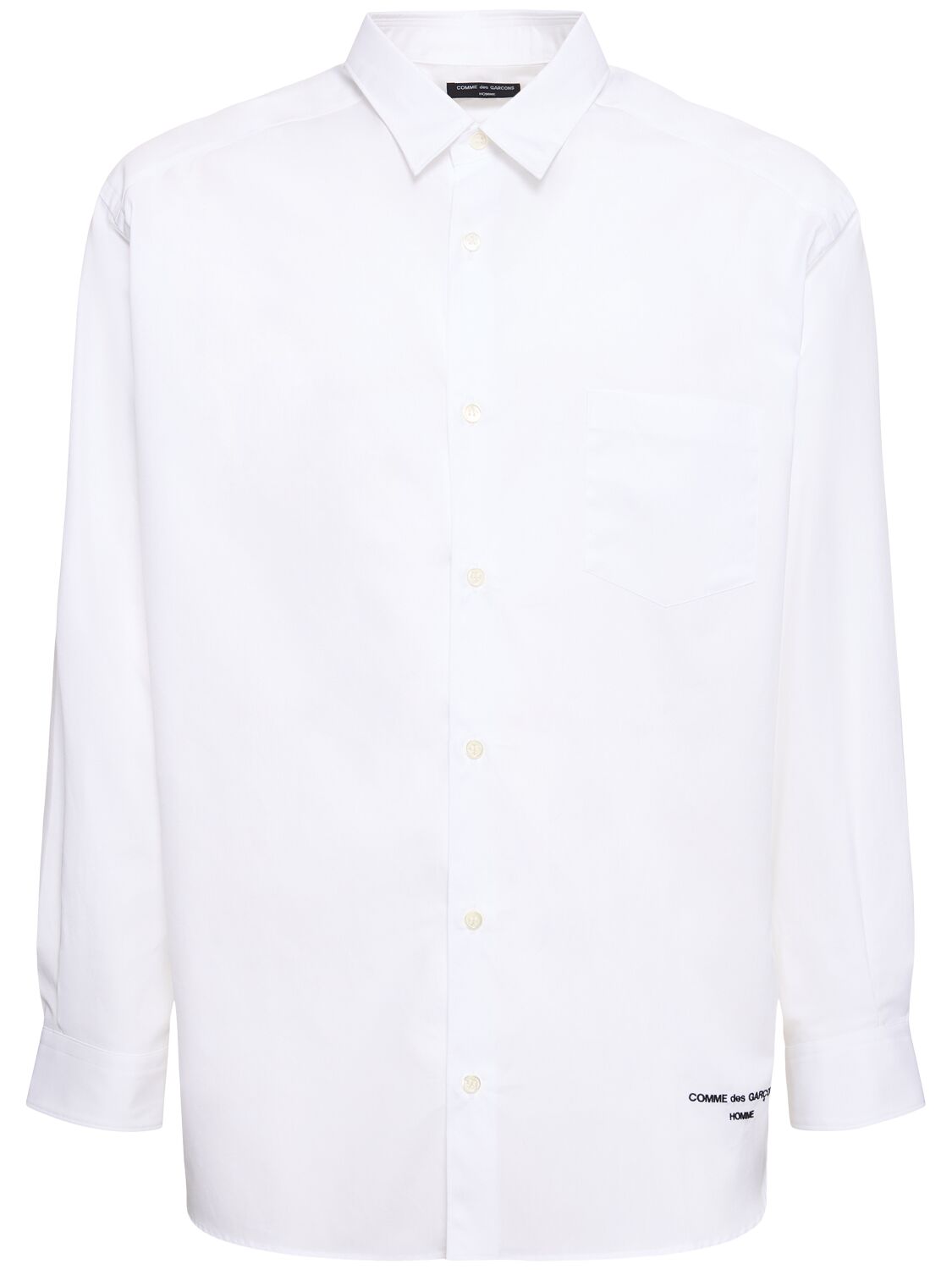Comme Des Garçons Homme Deux Cotton Logo Shirt In White