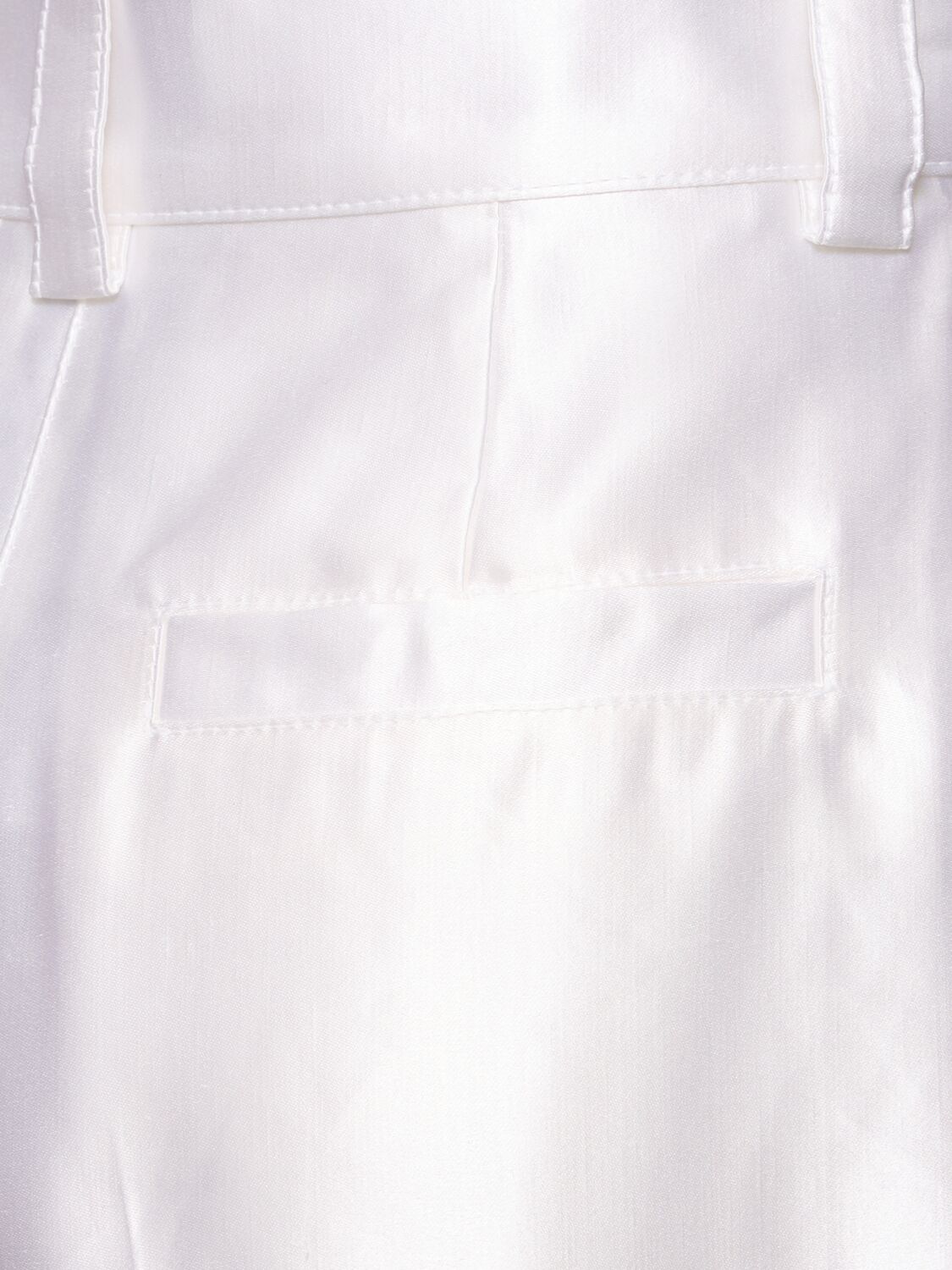 Shop Giorgio Armani Linen & Silk High Rise Straight Pants In White