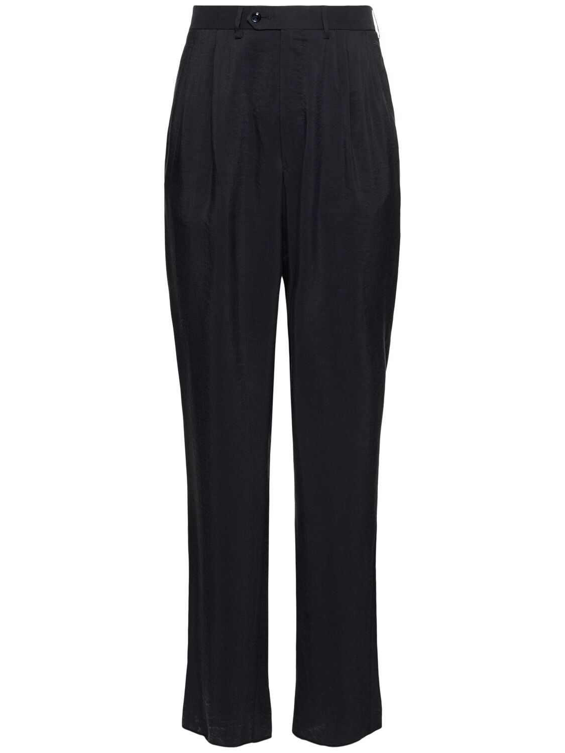 Image of Pleated Silk Blend Pants