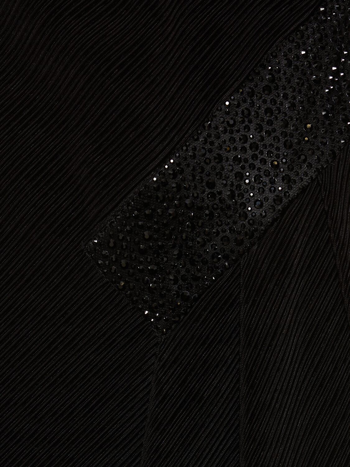 Shop Giorgio Armani Vertical Plissé Jersey Long Dress In Black