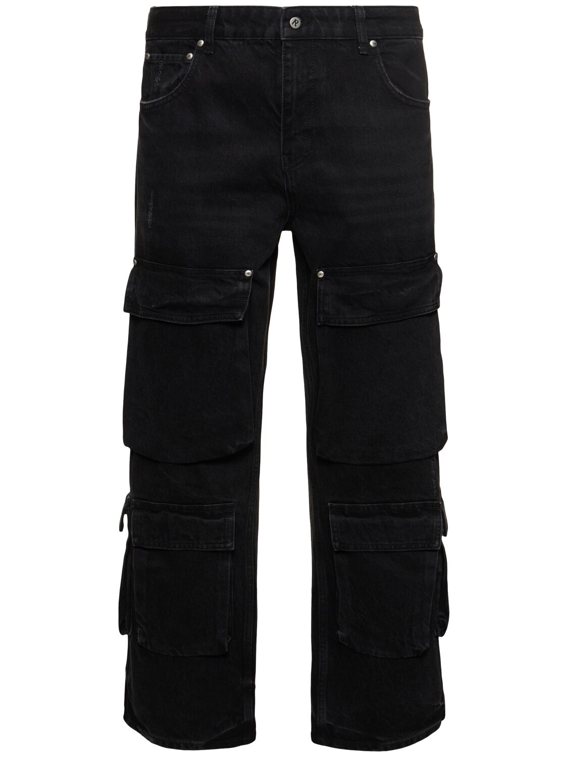 Shop Represent R3ca Denim Cargo Jeans In Black