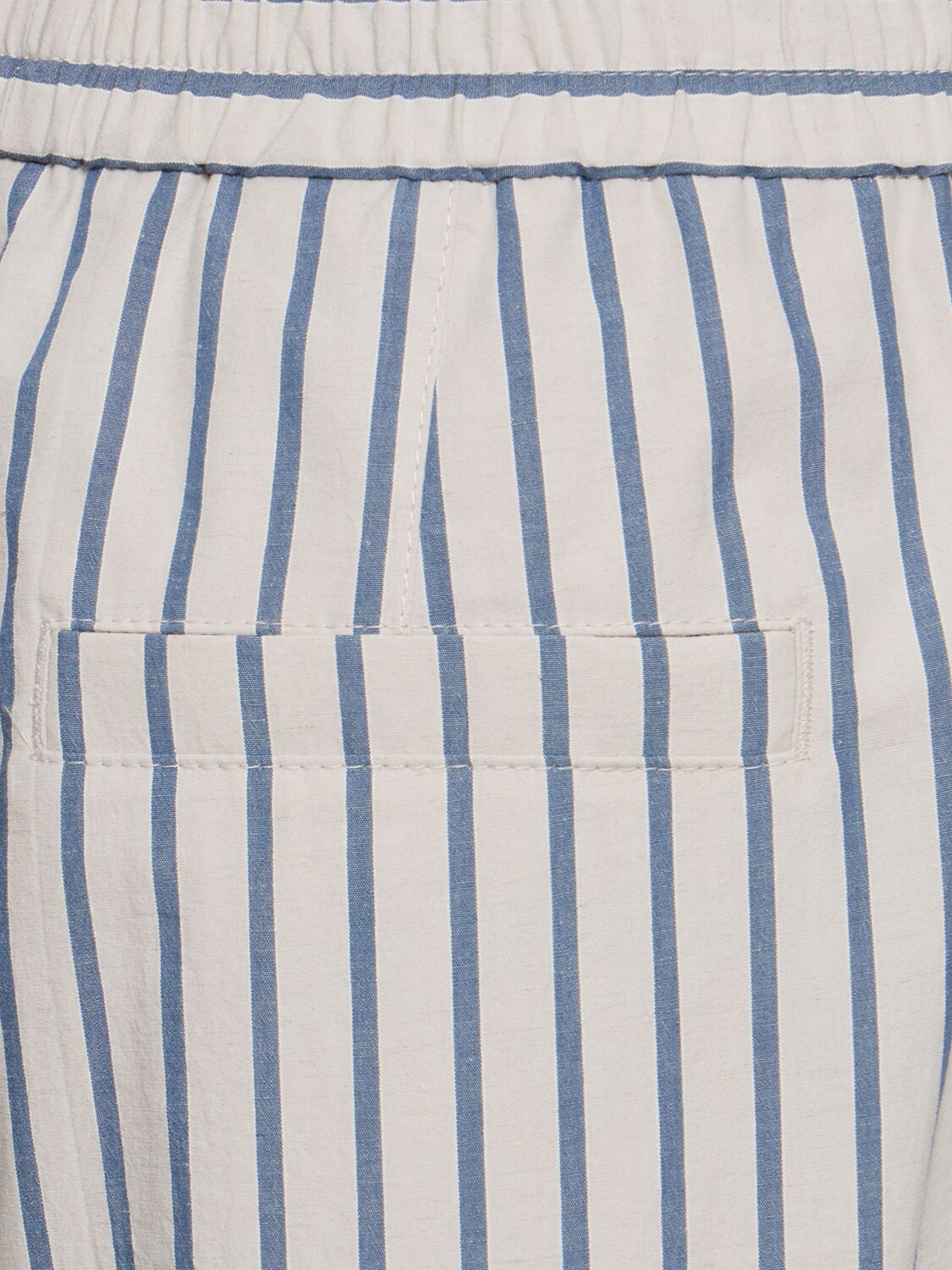 Shop Brunello Cucinelli Striped Cotton Poplin Wide Pants In Blue,white