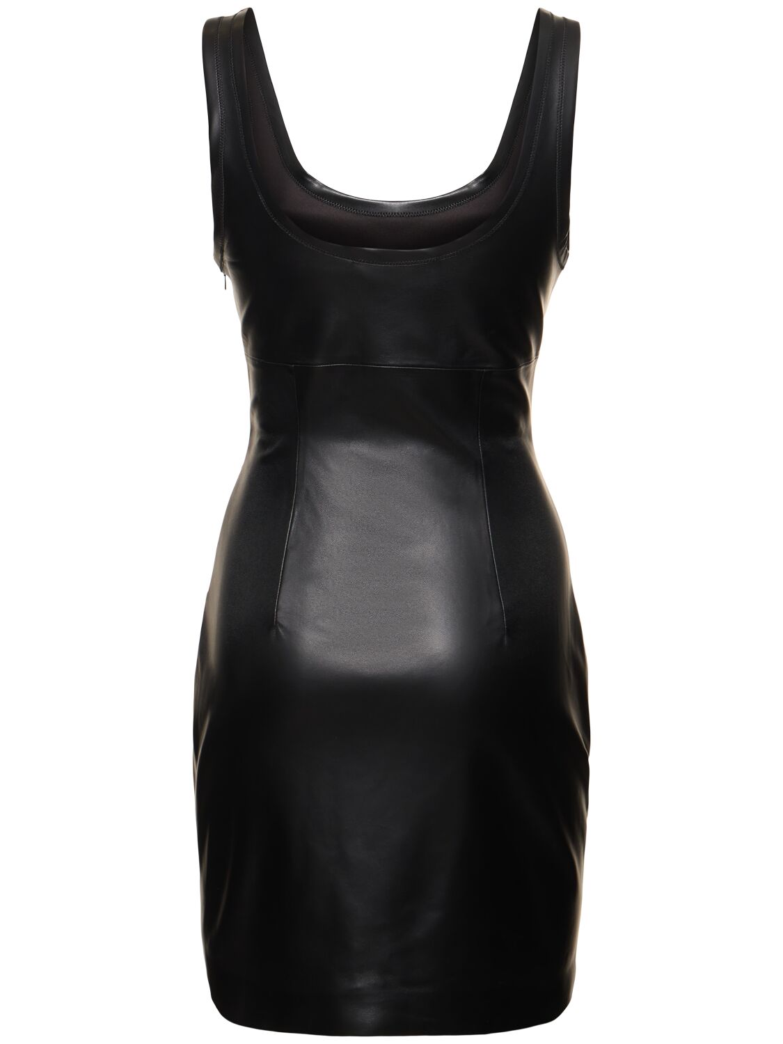 Shop Stand Studio Sawyer Faux Leather Mini Dress In Black