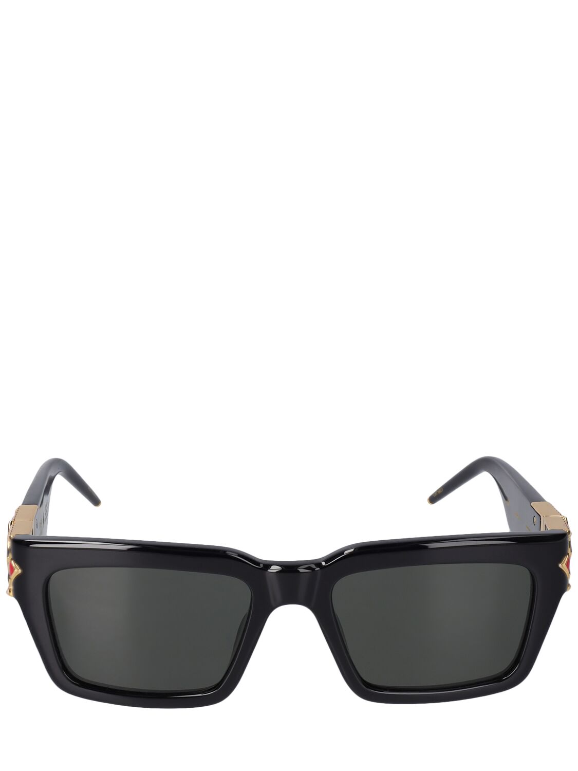 Casablanca Monogram Plaque Squared Sunglasses In Black