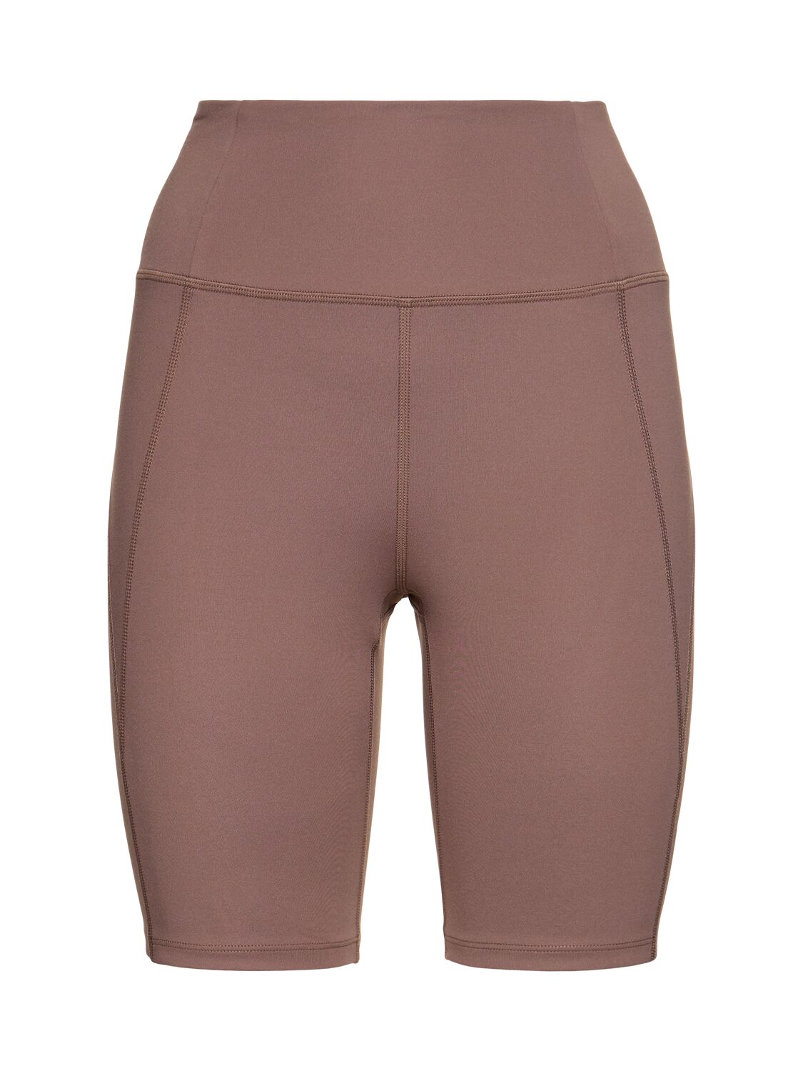 Girlfriend Collective High Rise Stretch Tech Running Shorts In Brown