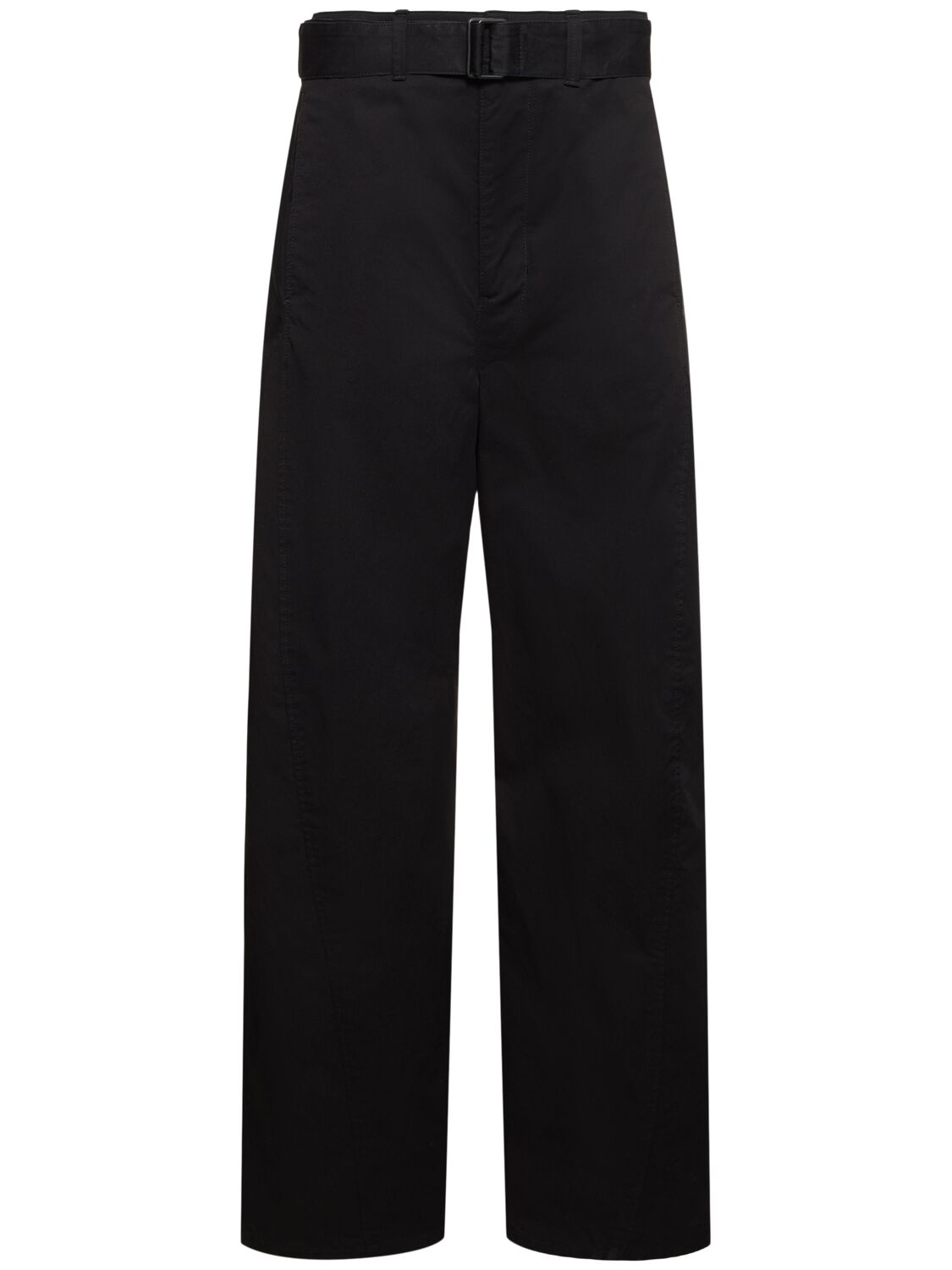Image of Belted Cotton Twisted Pants