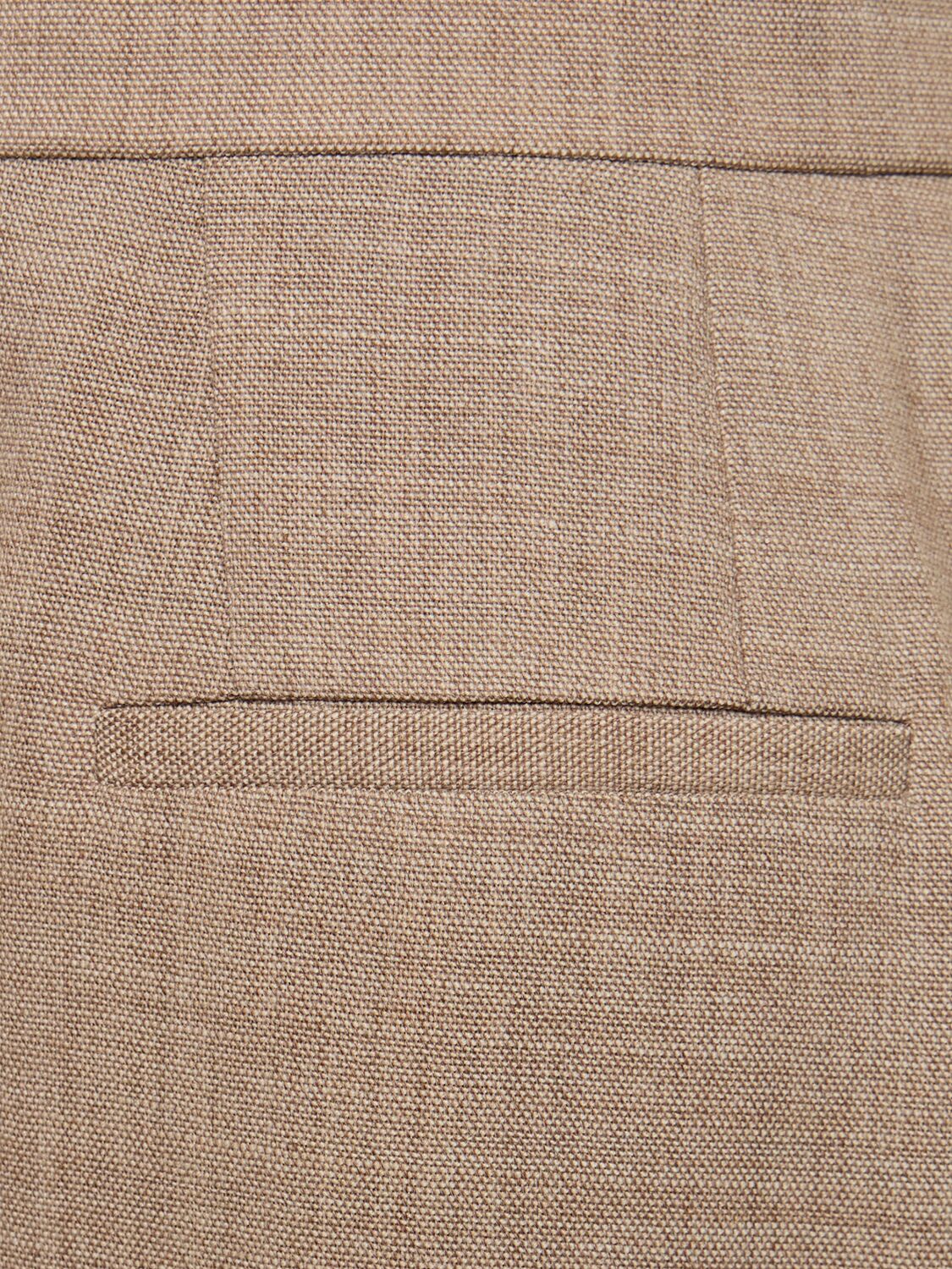 The Row Tor Wool Straight Pants In Beige