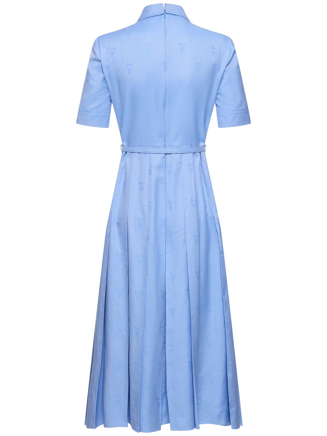 Shop Gucci Oxford Cotton Dress In Light Blue