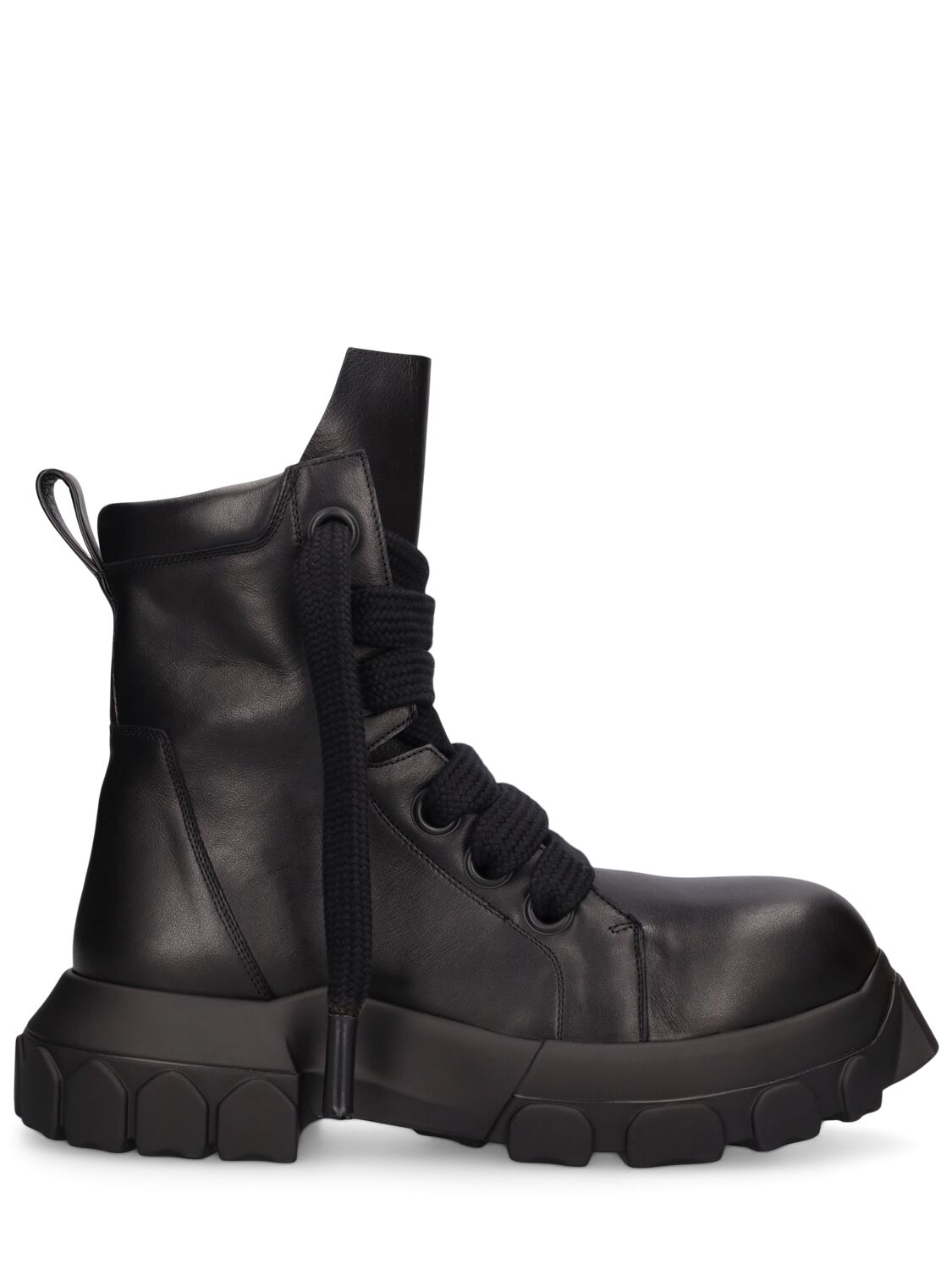 Shop Rick Owens Jumbolaced Bozo Tractor Leather Boots In Black