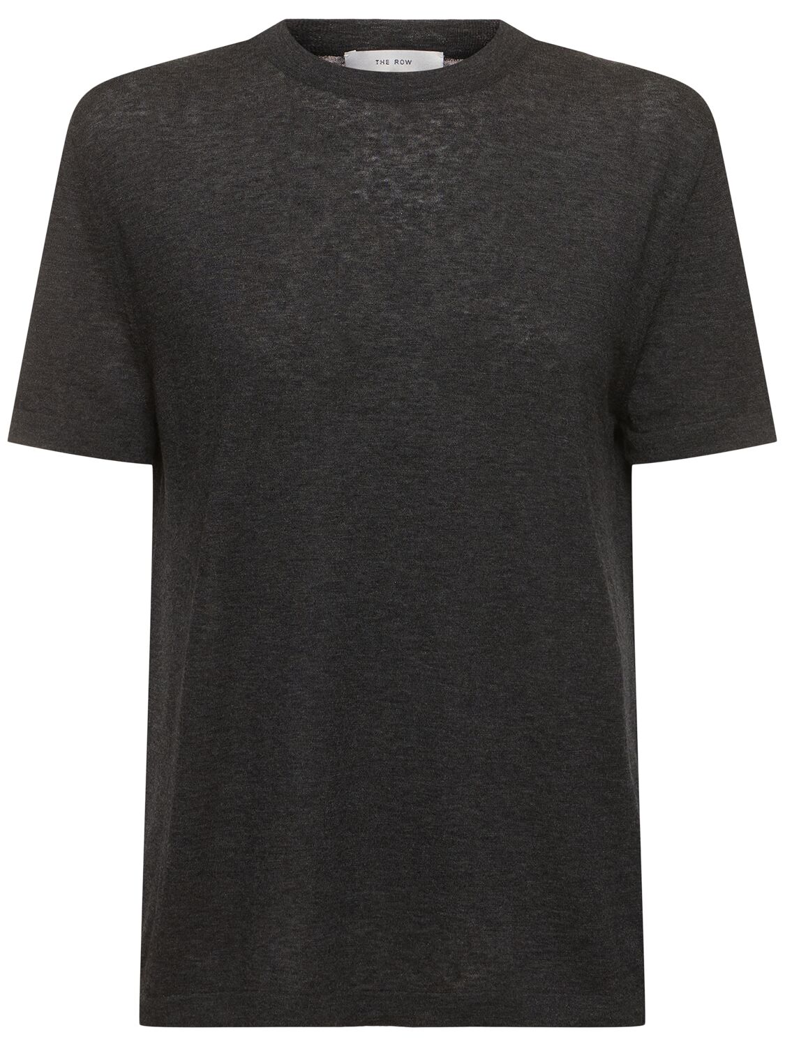 The Row Fayola Embroidered Jersey T-shirt In Dark Grey