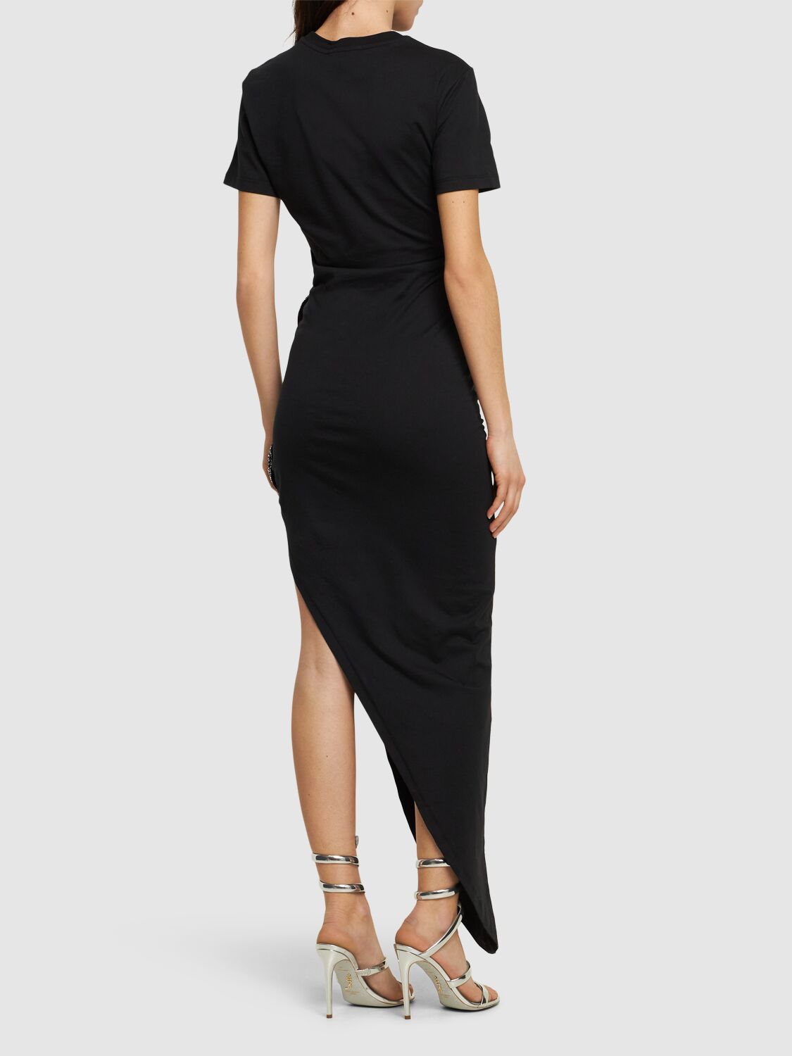 Cotton Jersey Maxi Dress W/ Slit