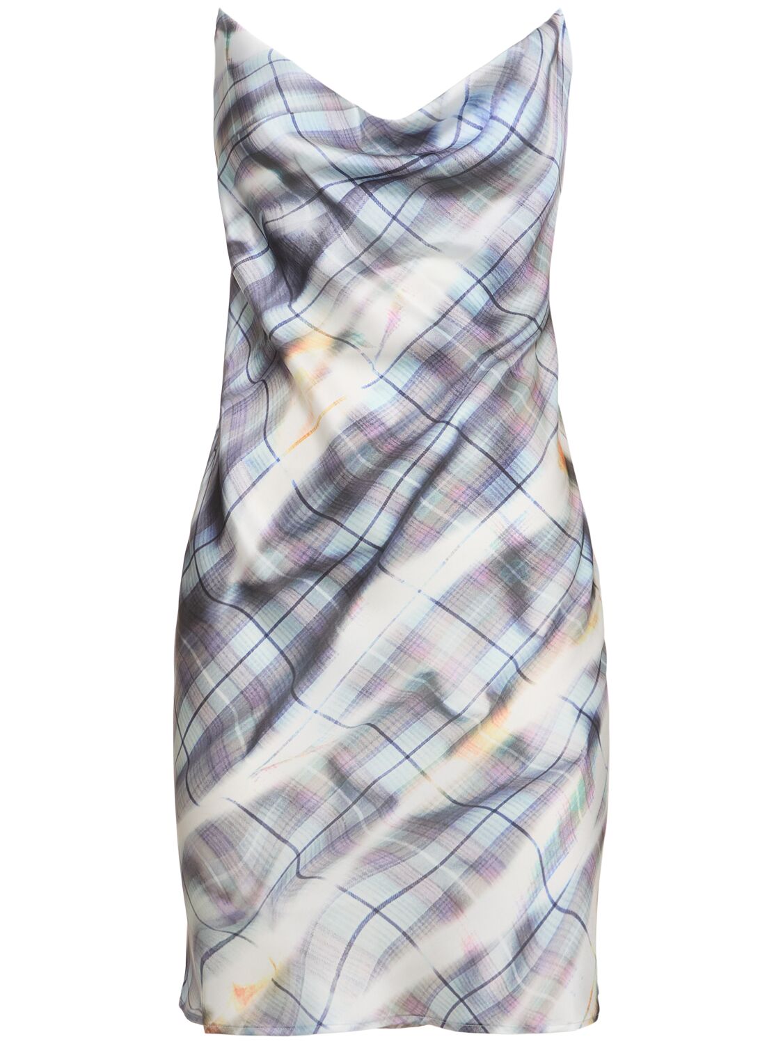 Shop Y/project Satin Invisible Straps Mini Dress In Multicolor