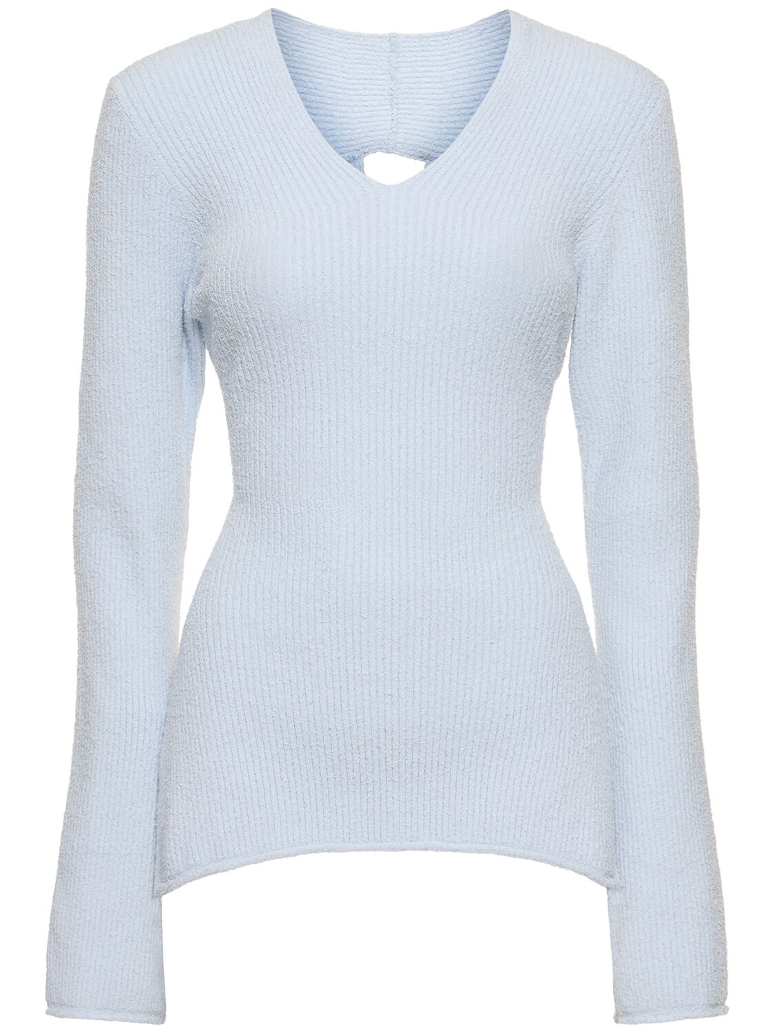 Axel Arigato Tube Rib Knit Cotton Blend Top In Blue