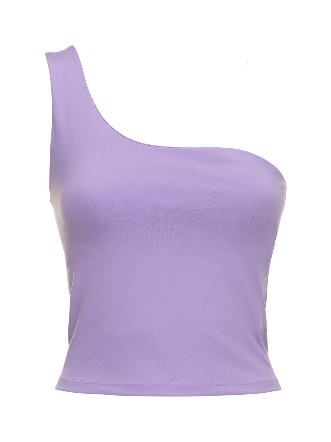 Girlfriend Collective Bianca Stretch One Shoulder Tank Top In Violet