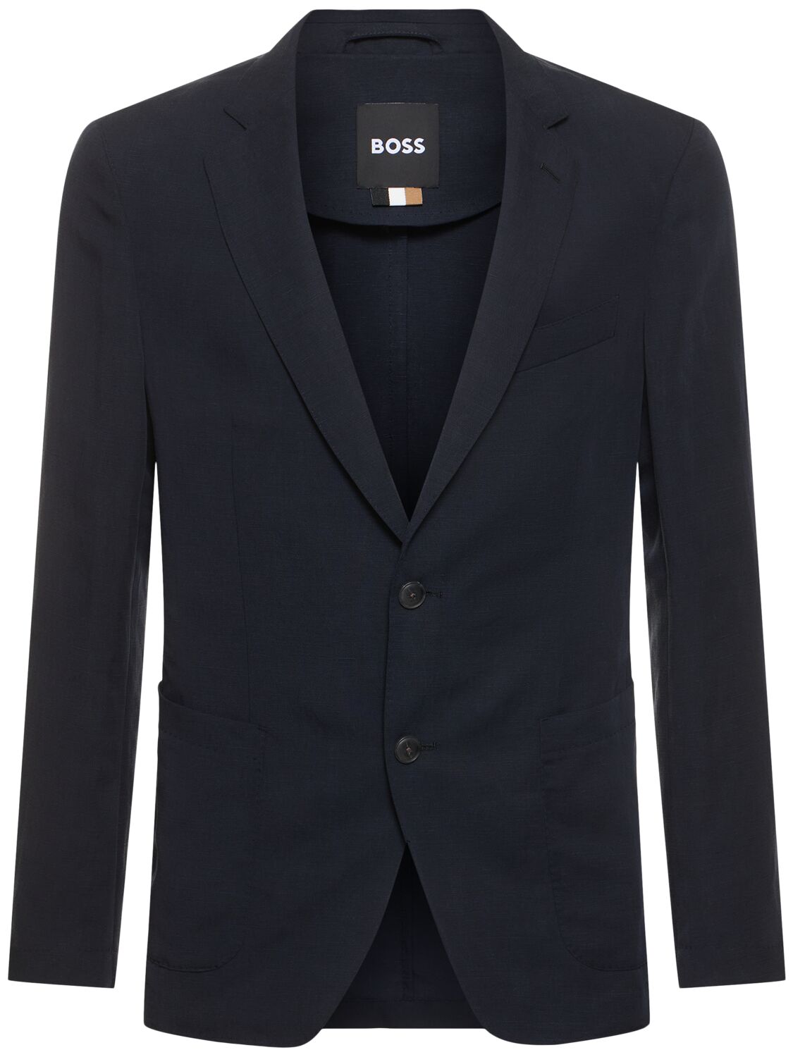 Hugo Boss Hanry Lyocell & Linen Blazer In Dark Blue