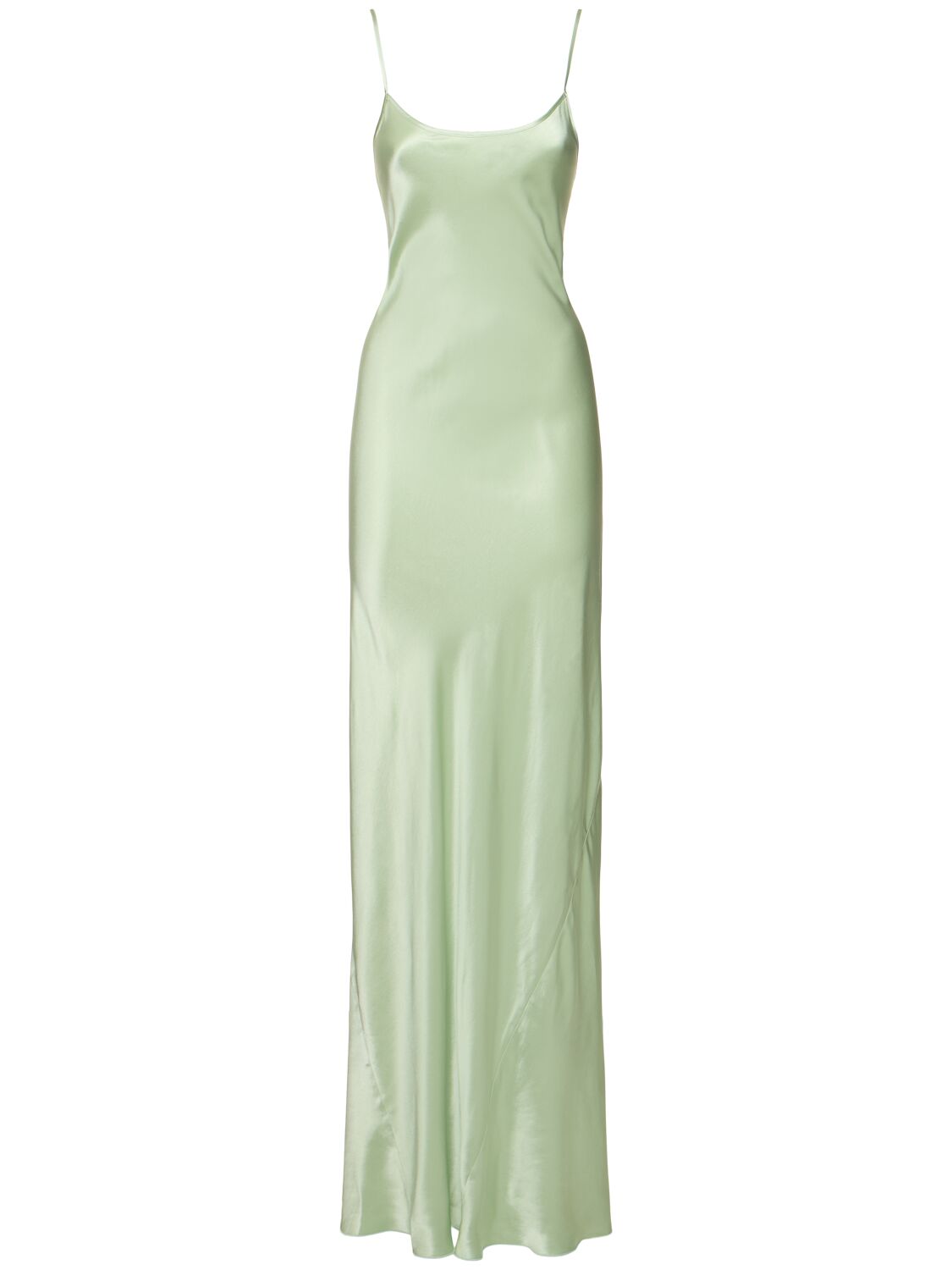 Victoria Beckham Maxi Viscose Cami Long Dress In Green