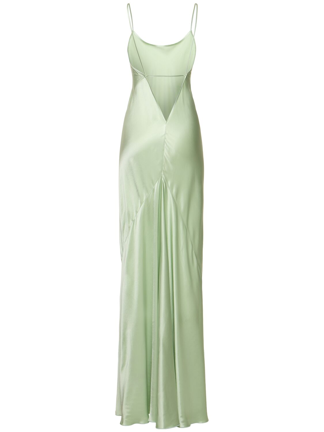 Shop Victoria Beckham Maxi Viscose Cami Long Dress In Green