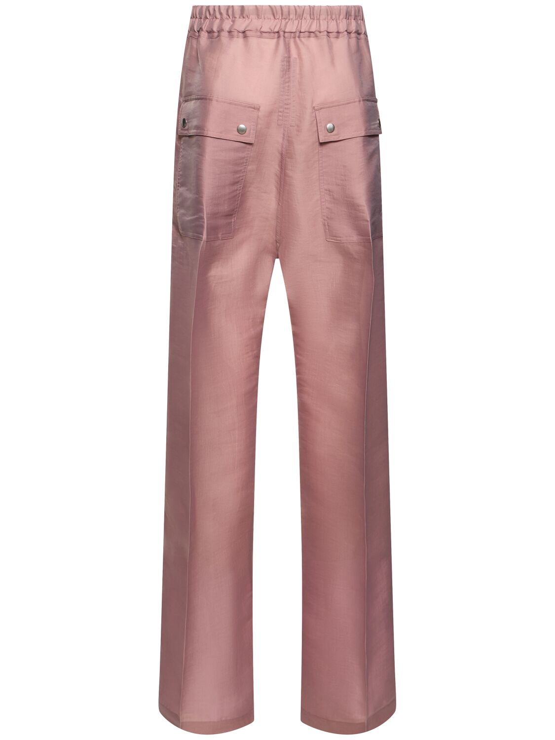 Shop Rick Owens Geth Belas Silk Straight Pants In Dusty Pink