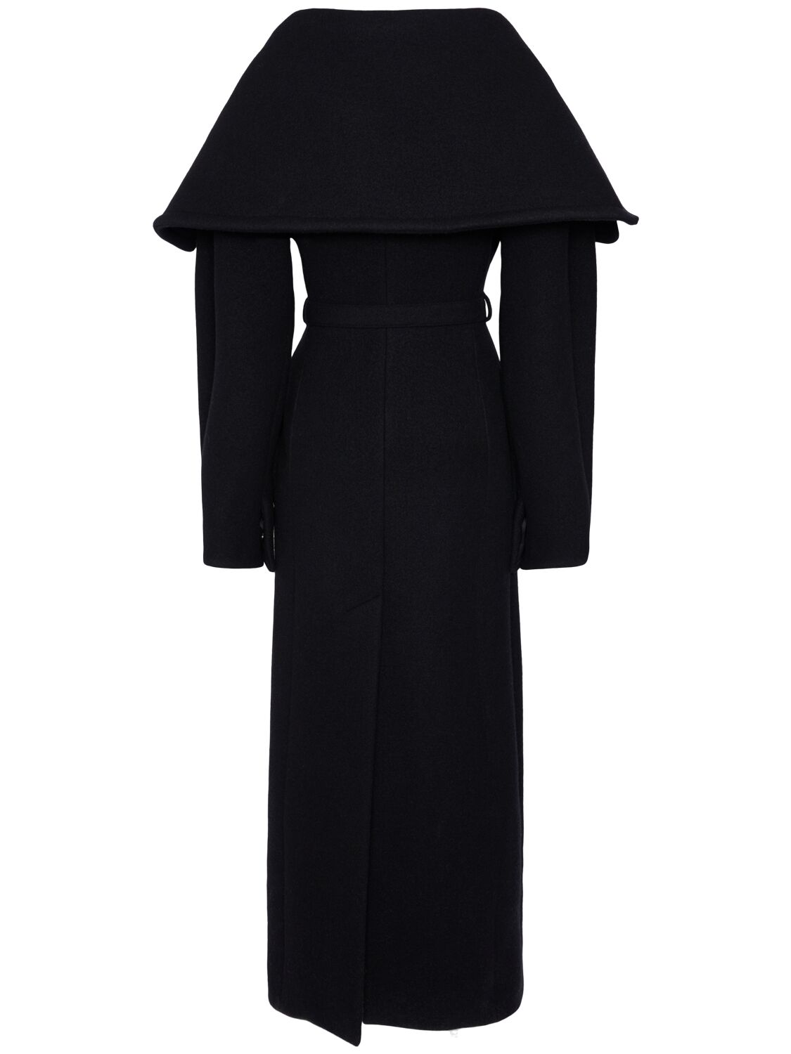 Shop Jacquemus Le Manteau Caruso Wool Long Coat In Black