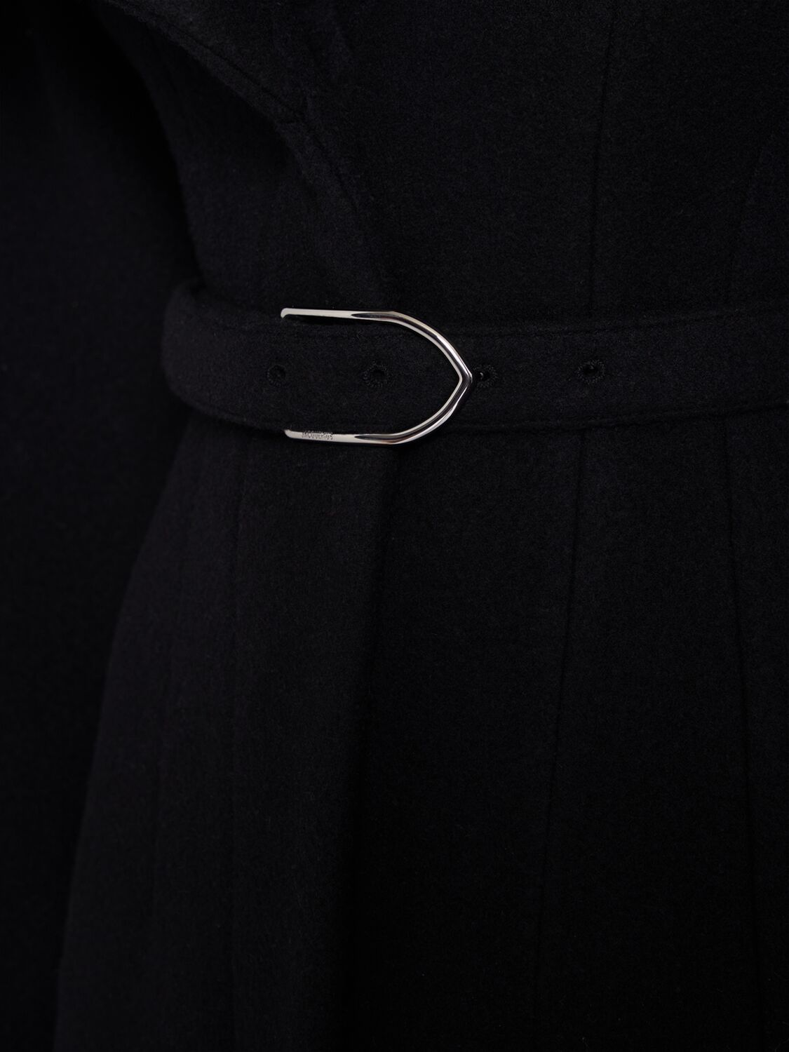 Shop Jacquemus Le Manteau Caruso Wool Long Coat In Black