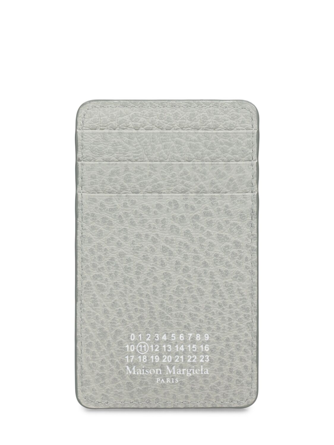 Maison Margiela Grainy Leather Vertical Card Holder In Anisette