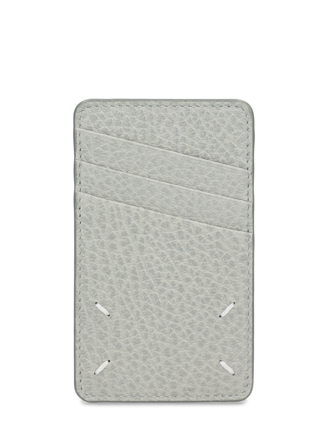 Shop Maison Margiela Grainy Leather Vertical Card Holder In Anisette