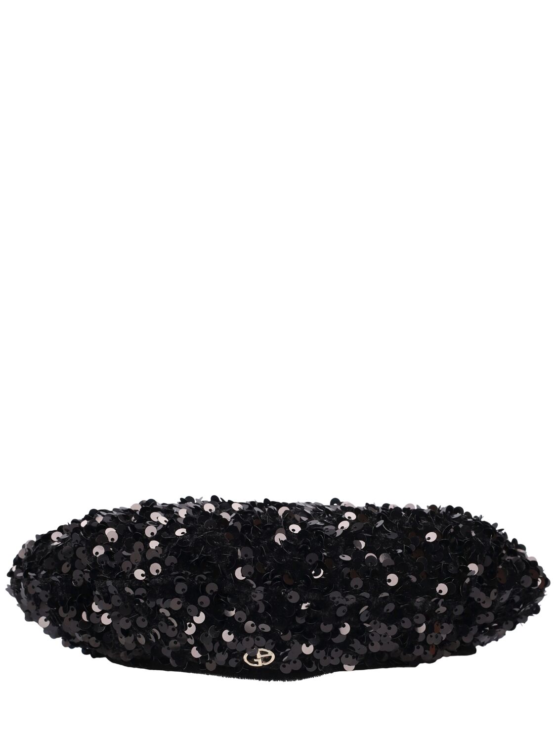 Giorgio Armani Lady Velvet Hat W/ Sequins In Black