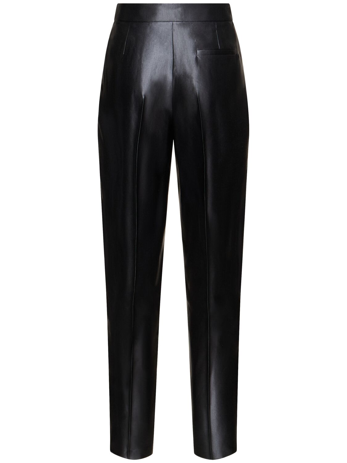 Shop Giorgio Armani Silk & Linen High Waist Straight Pants In Black