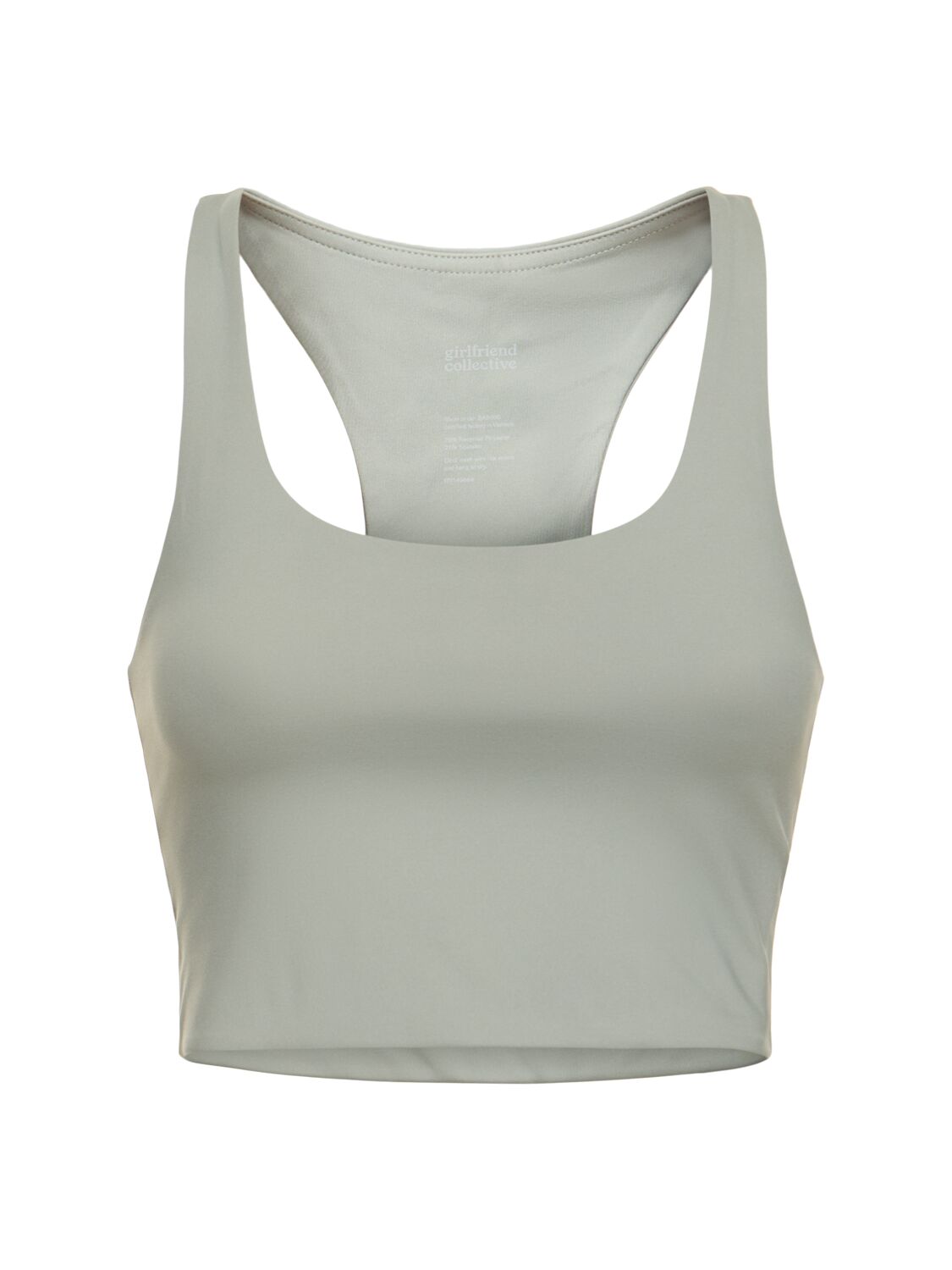 Girlfriend Collective Paloma Stretch Tech Bra Top In Gray