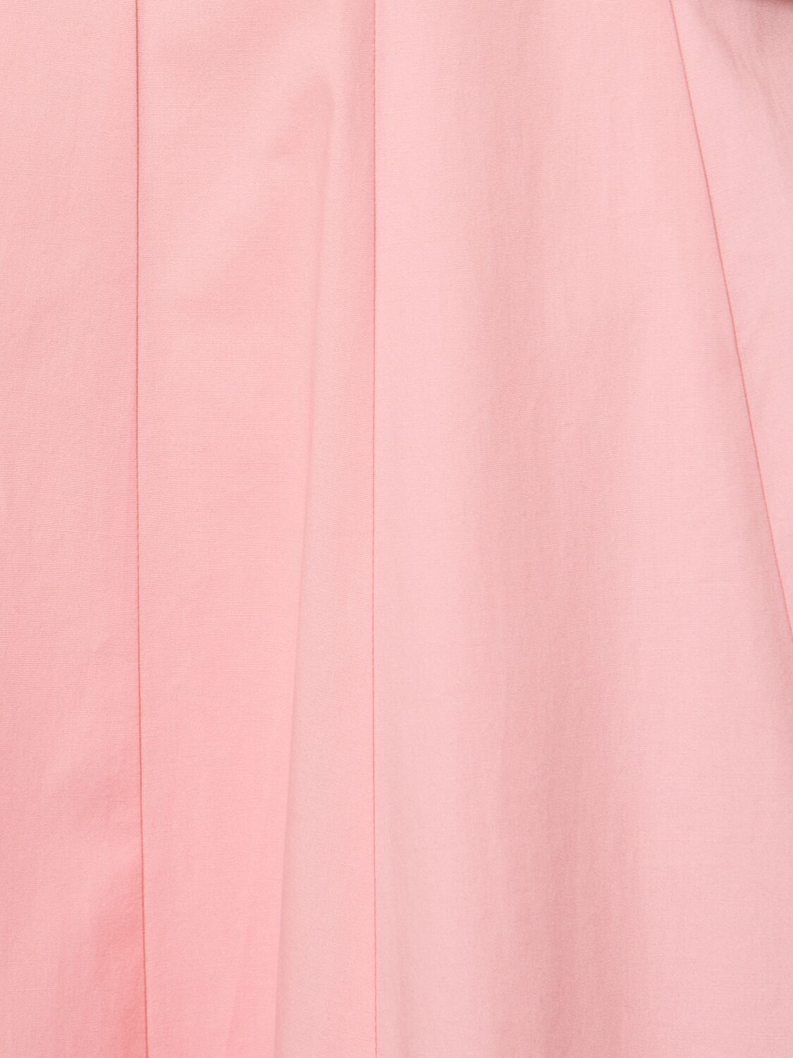 Shop Staud Wells Pleated Stretch Cotton Midi Dress In Pink