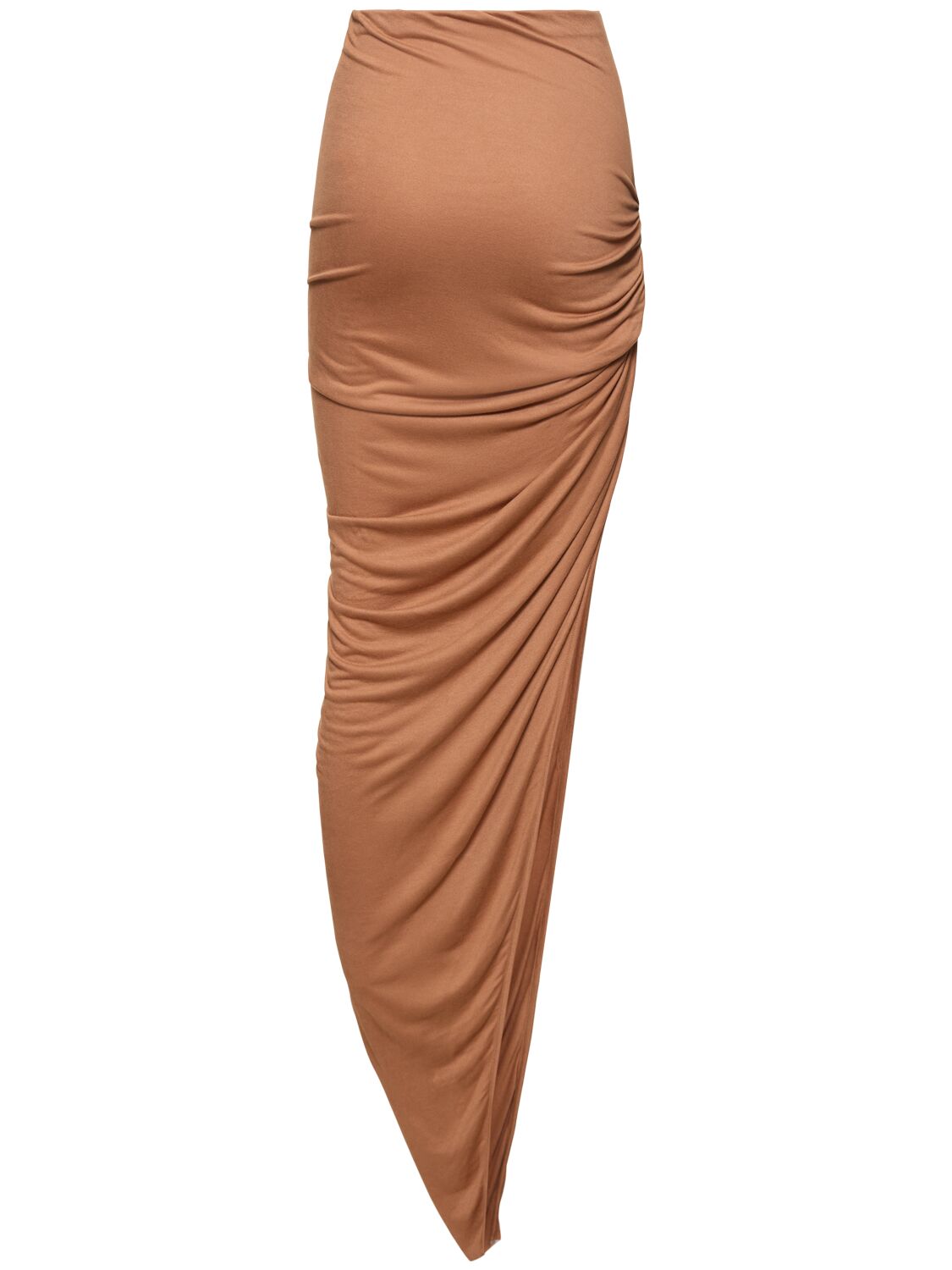 Shop Rick Owens Edfu Twist-side Split Asymmetric Skirt In Nude