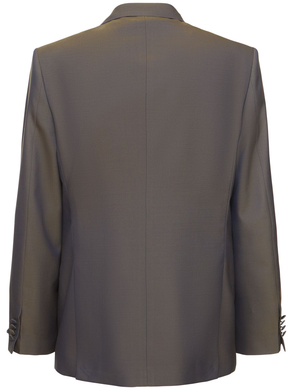 Shop Burberry Double Breast Wool Blazer In Reef