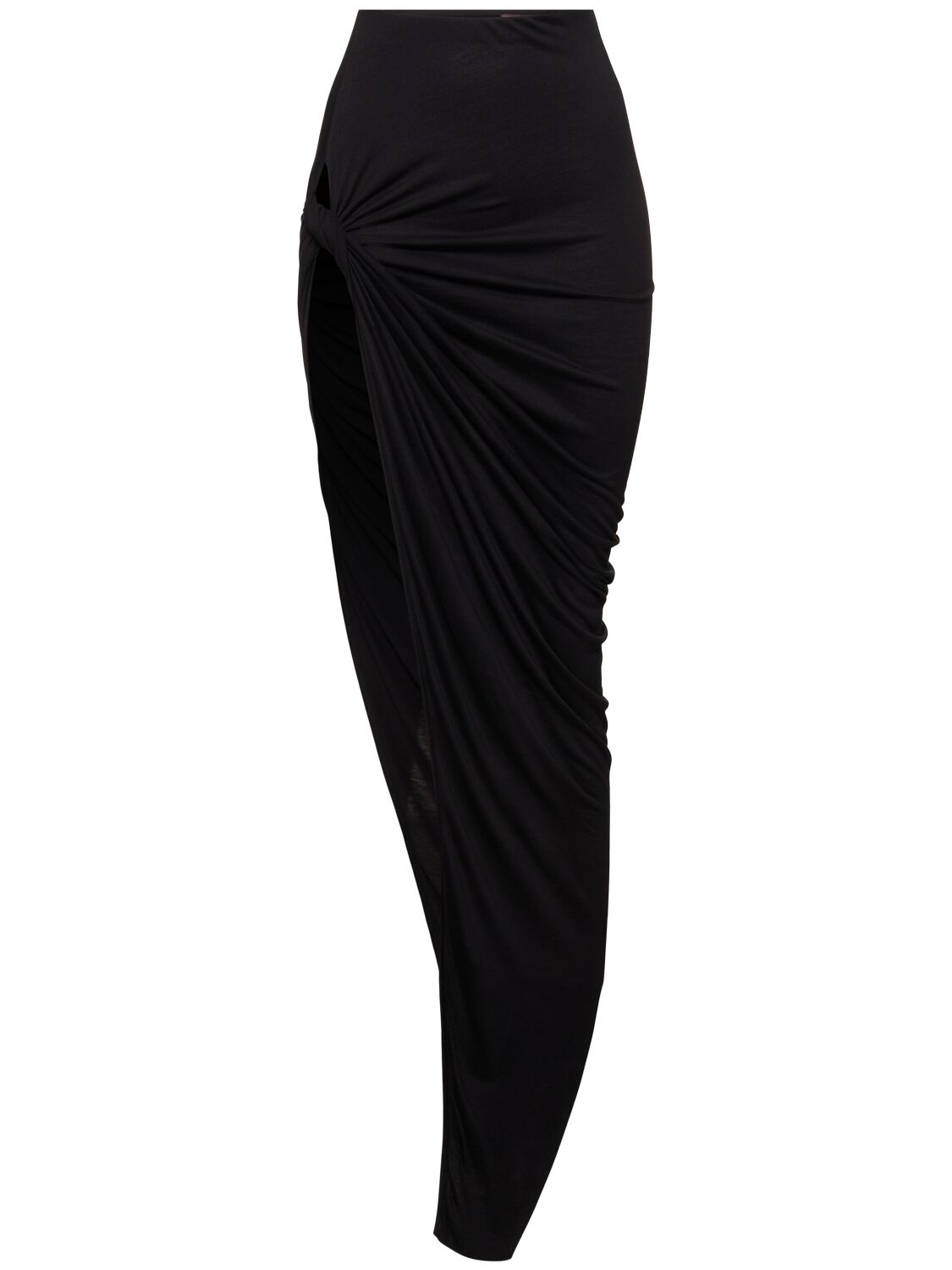 Rick Owens Edfu Twist-side Split Asymmetric Skirt In Black