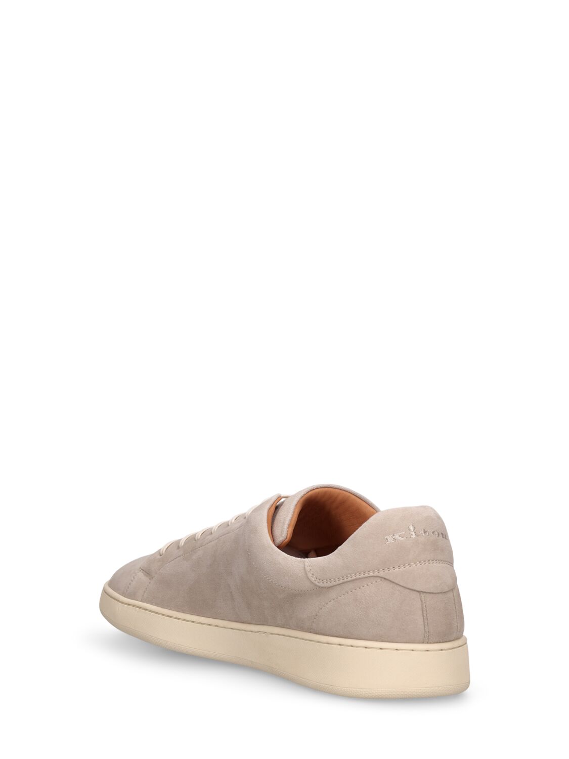 Shop Kiton Suede Low Top Sneakers In Sand