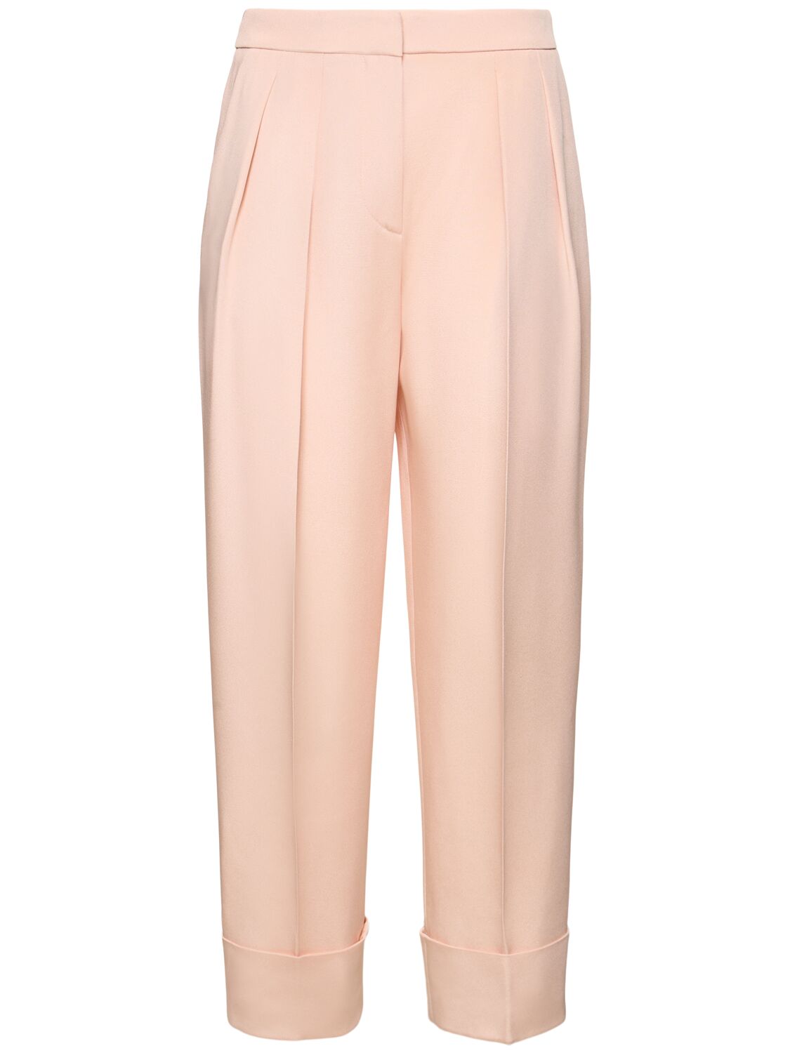 Giorgio Armani Glittered Silk Pleated High Waist Pants In Pink