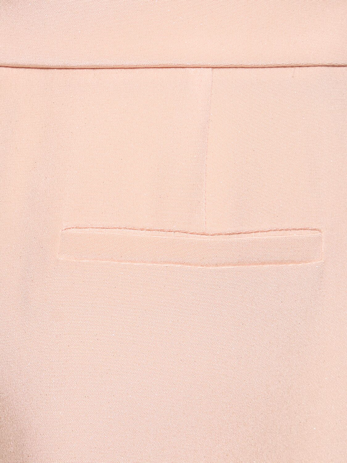 Shop Giorgio Armani Glittered Silk Pleated High Waist Pants In Pink