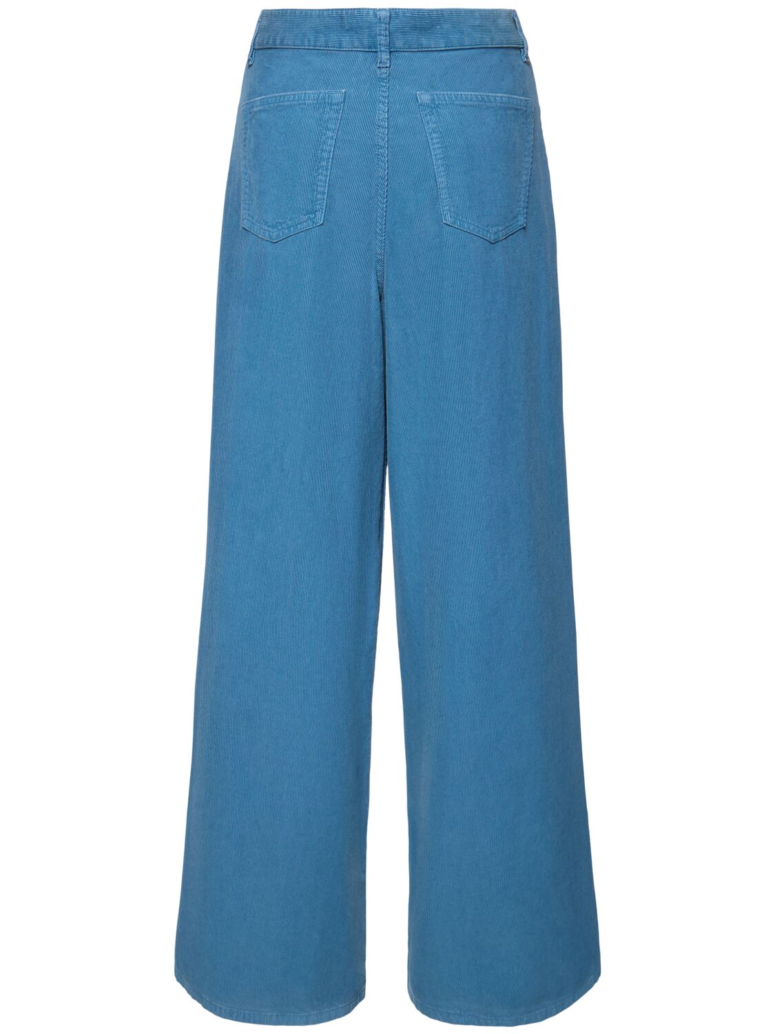 Shop The Row Chan Velvet Mid Rise Wide Pants In Light Blue