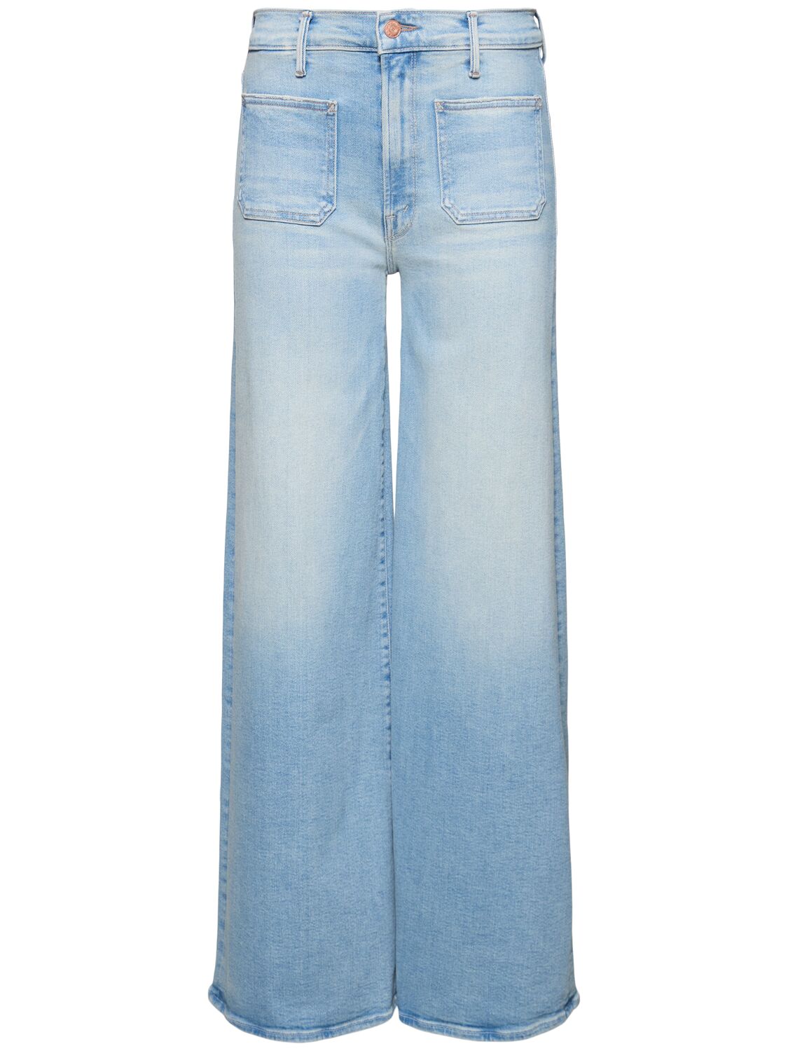 Mother Patch Pocket Undercover Sneak Jeans In Blue
