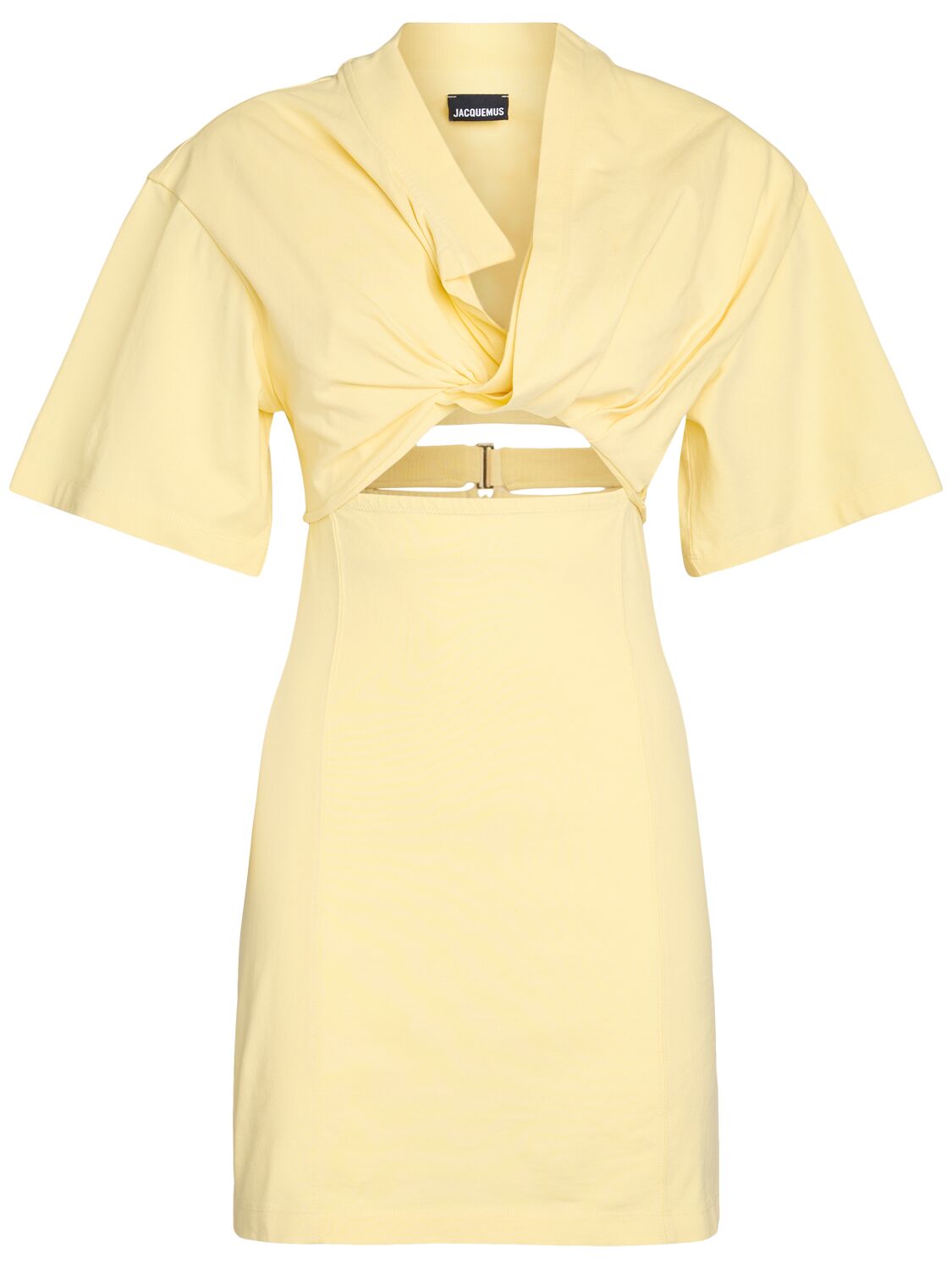 Jacquemus La Robe Tshirt Bahia Cotton Mini Dress In Yellow