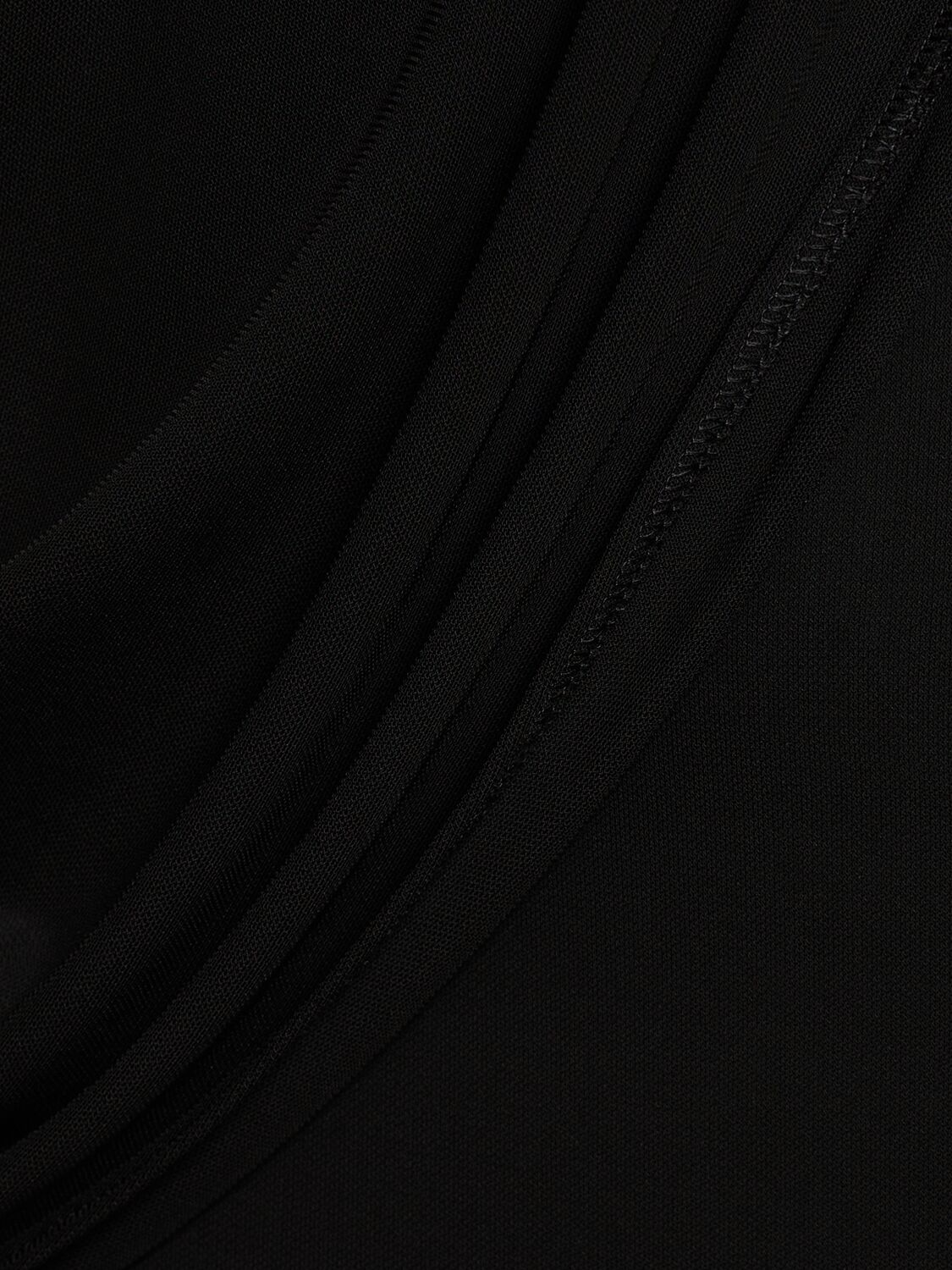 Shop Andreädamo Draped Viscose Jersey Long Dress In Black