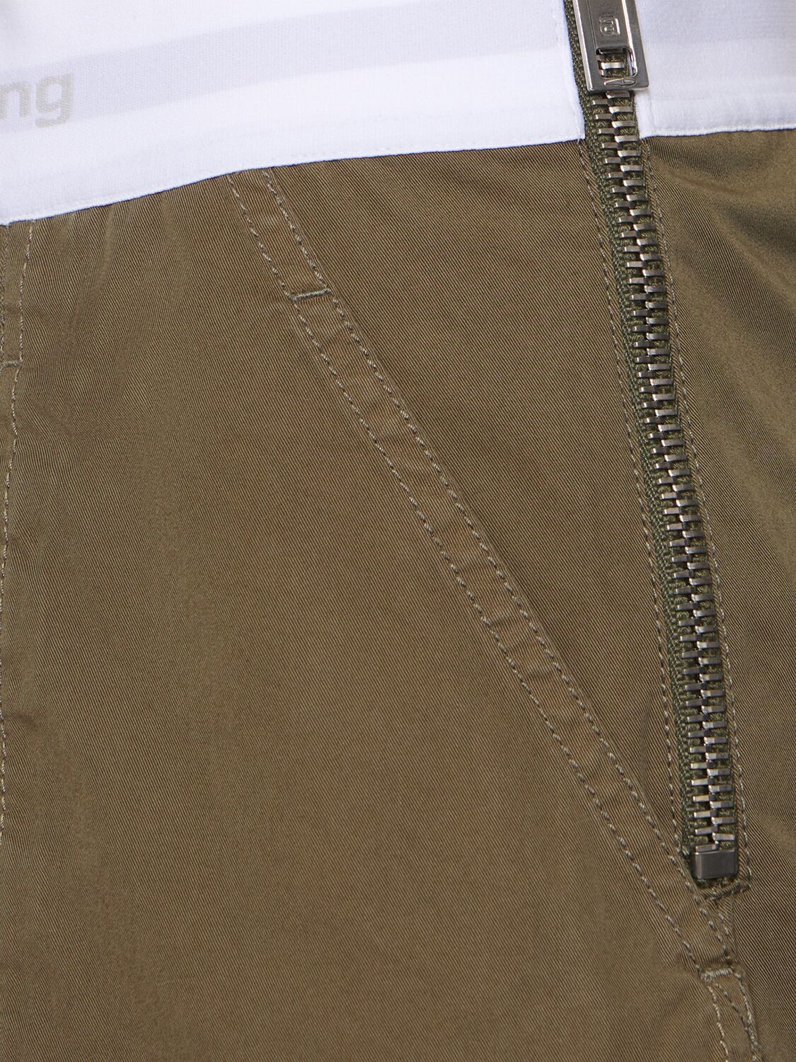Shop Alexander Wang High Waist Cotton Cargo Shorts In Army Green