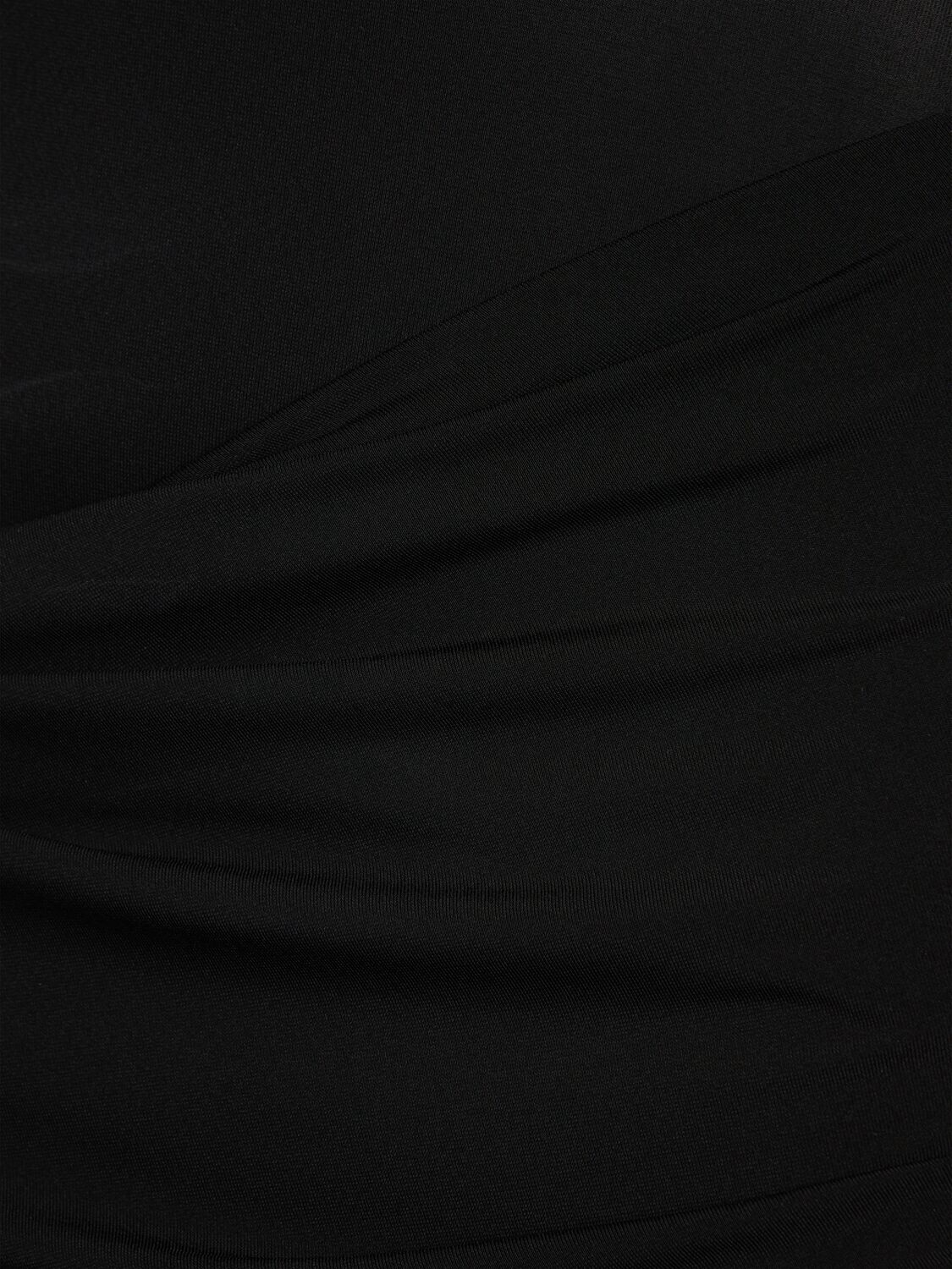Jacquemus La Mini Robe Drapeado Asymmetric Draped Stretch-jersey Mini Dress In Black