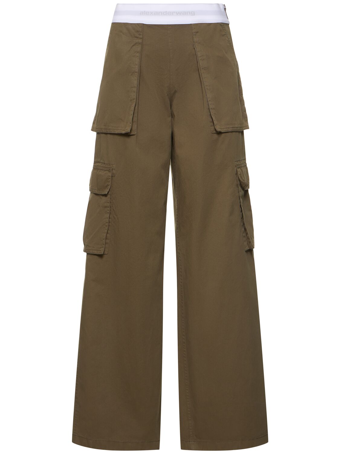 Image of Mid Rise Cargo Cotton Pants