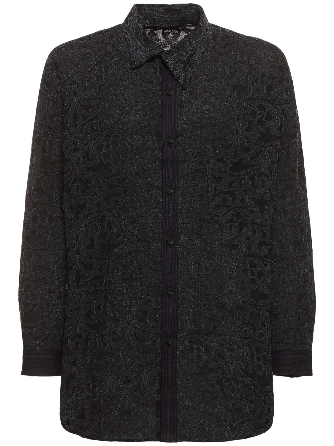 Yohji Yamamoto A-jq Cotton Blend Shirt In Black