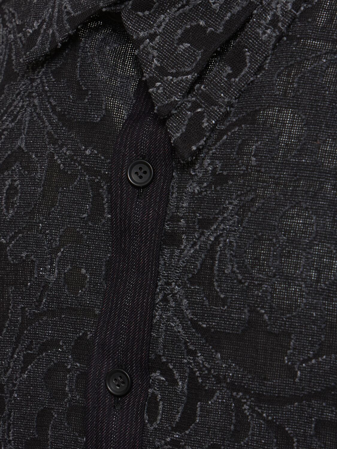 Shop Yohji Yamamoto A-jq Cotton Blend Shirt In Black