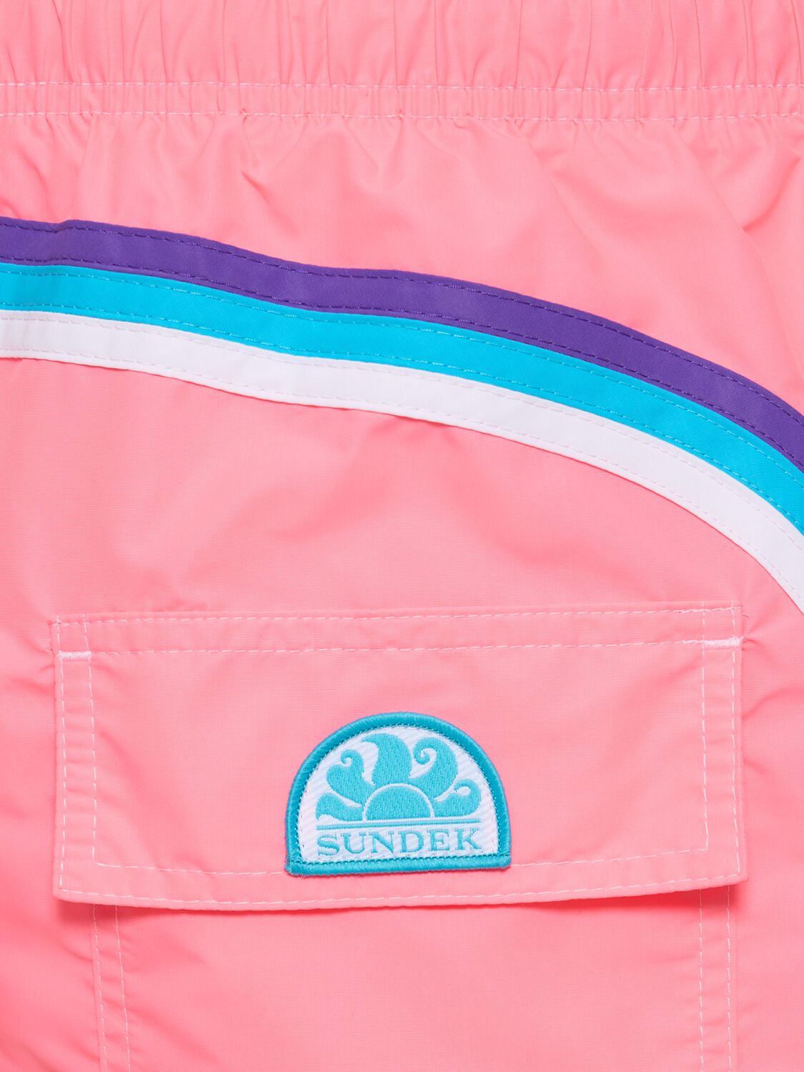 Shop Sundek Stretch Waist Nylon Swim Shorts In 핑크