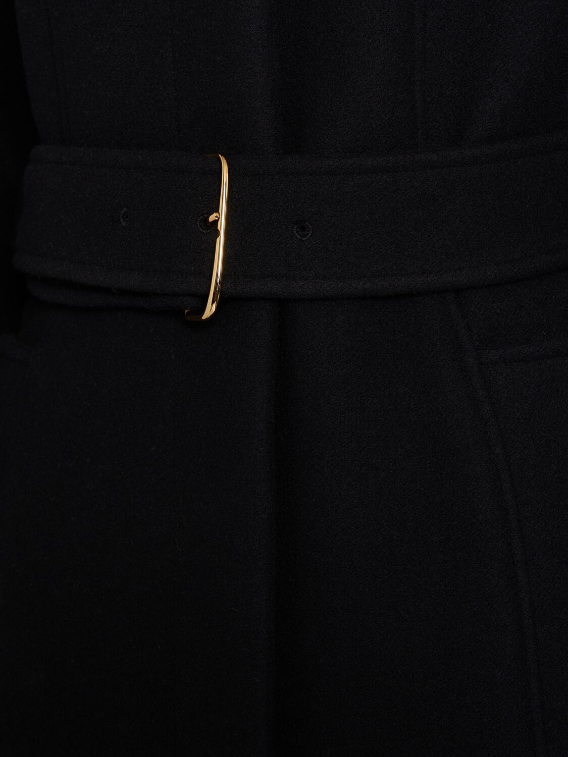 Shop Jacquemus Le Manteau Bari Wool Belt Coat In Black