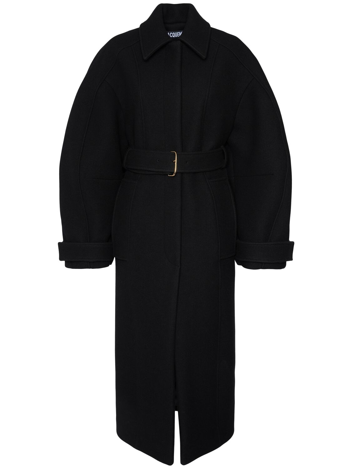 Jacquemus Le Manteau Bari Wool Belt Coat In Black