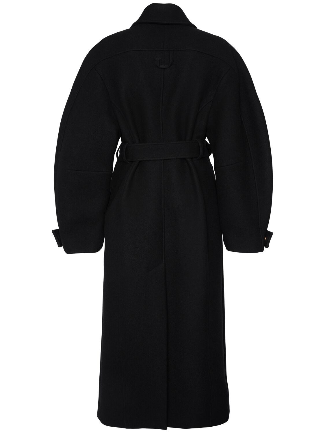 Shop Jacquemus Le Manteau Bari Wool Belt Coat In Black