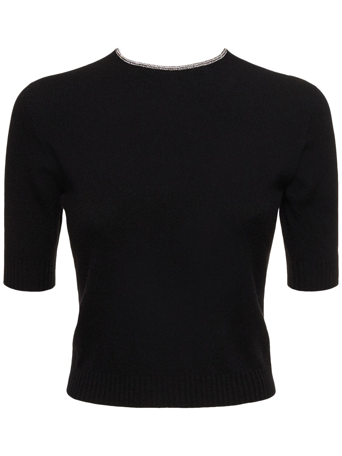 Giorgio Armani Single Jersey Embellished Top In Black